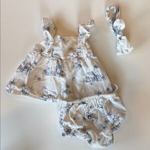 White and Blue Baby Headband